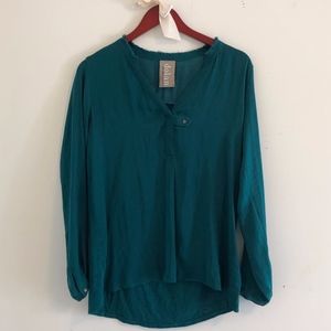 Anthropologie Dolan Teal Flowy Blouse